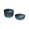 Bowl - Blue Ceramic w/Brown Rim