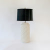 Table Lamp - Ceramic Cylinder Cream Diamond Pattern