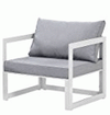 Outdoor Arm Chair - White Frame w/ Grey Cushions