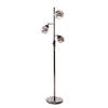 Floor Lamp - Metal Bubble Glass Shades Smoked Glass