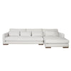 Sectional - Chill Cream w/ Wood Base Right Arm Chaise - 129"