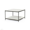 Coffee Table - Felix Two Tier Marble w/ Black Frame