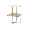 End Table - Olivia Two Tier Marble & Brass