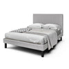 Bed - King w/ Headboard Upholstered Light Grey Cool