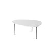 Coffee Table - Side White Curve w/ Chrome Legs Medium