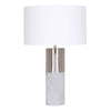 Table Lamp - Cement and Brushed Silver Cylinder