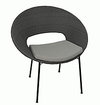 Outdoor Chair - Margie Wicker Round w/ Grey Cushion
