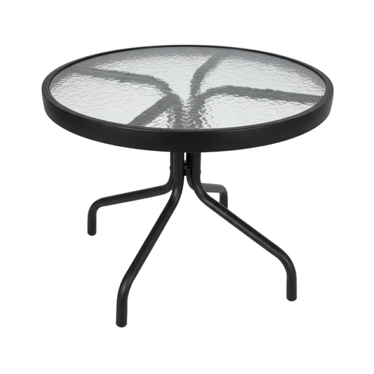 Glass with Black Frame Patio Table