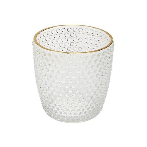 Glass Textured w/ Goldtone Rim