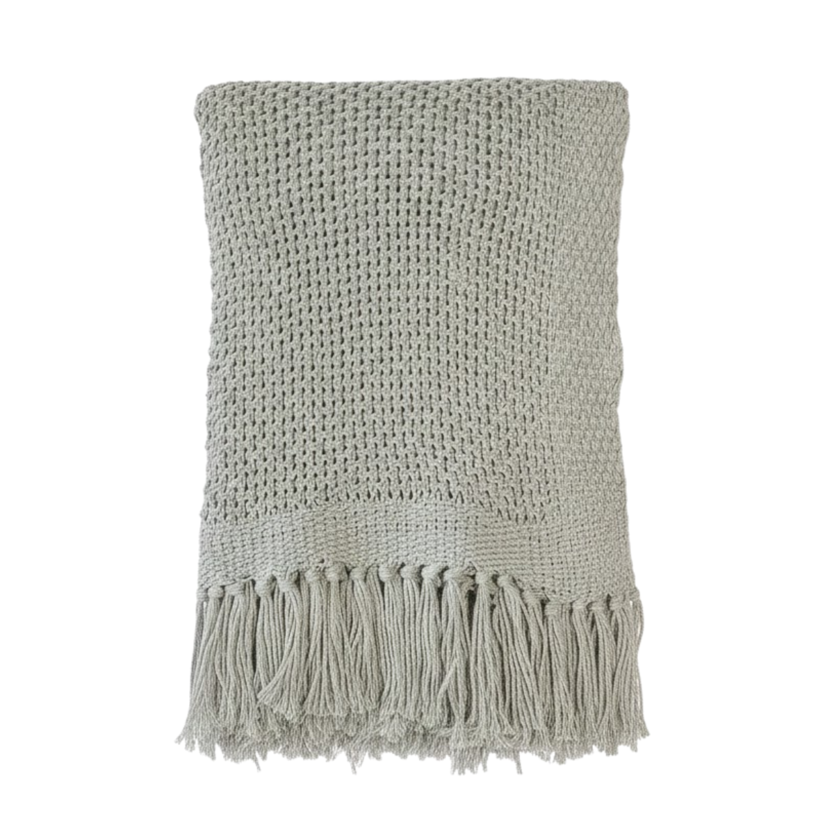 Open Knit Mist Green Throw