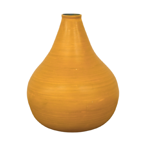 Yellow Wood Tear Drop Vase
