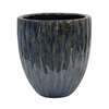 Pot - Large Blue Glossy Wave Ceramic