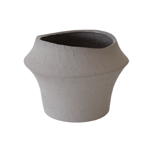 Brown Textured Ceramic Vase Medium