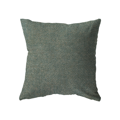 19x19 Green & Cream Herringbone