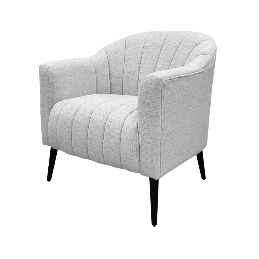 Striped Light Grey Accent Chair