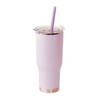 Pink Tumbler with Straw