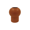 Vase - Small Round Terracotta w/Striped Base