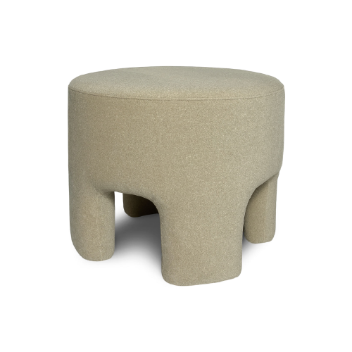 Round Ottoman Ginger Velvet Sandstorm