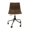 Armless Dark Brown Leather Office Chair