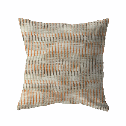 18x18 - Orange, Grey & Beige Waves