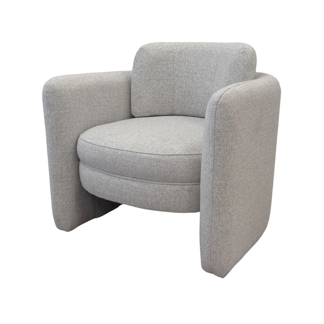 Textured Curved Light Grey Accent Chair