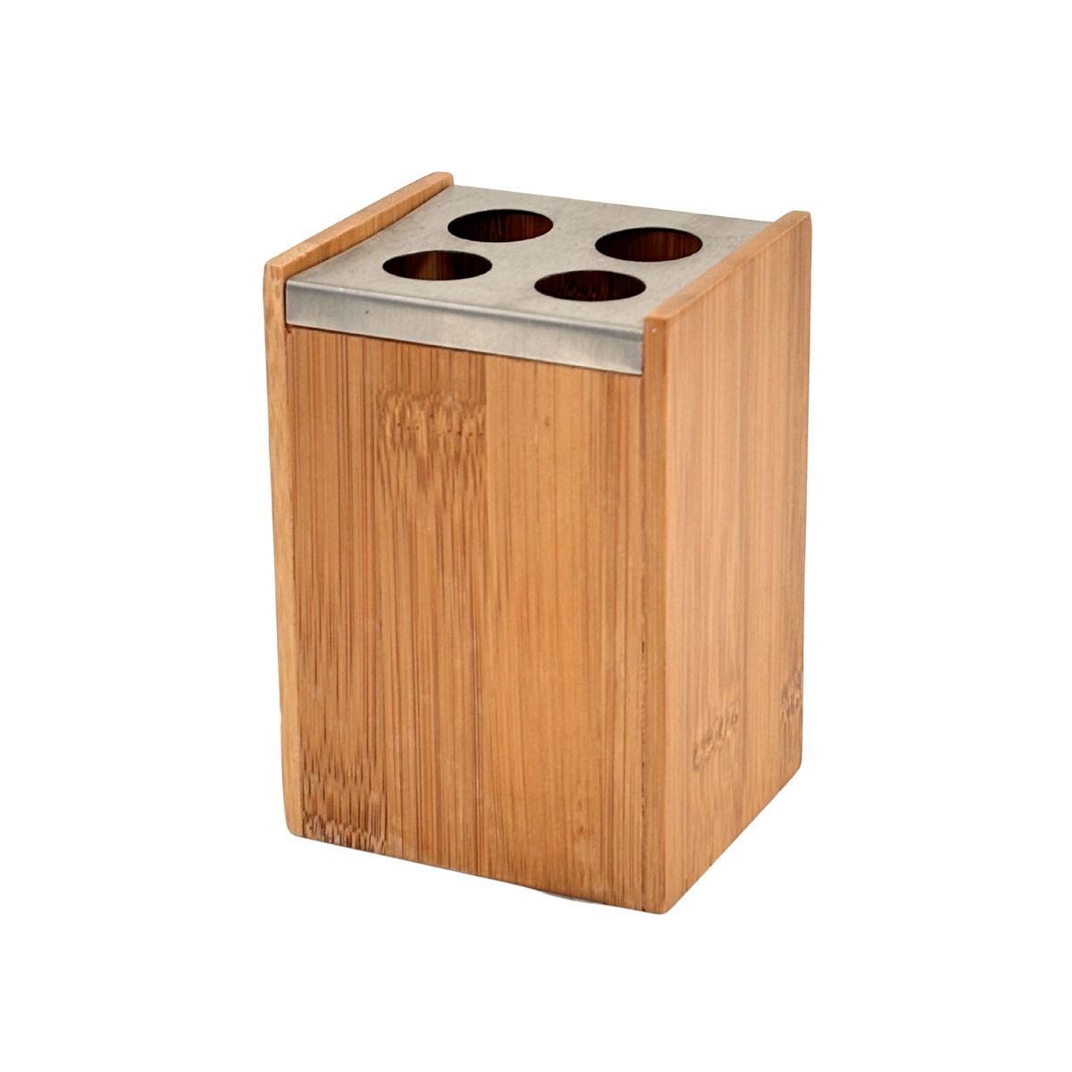 Metal and Bamboo Toothbrush Holder