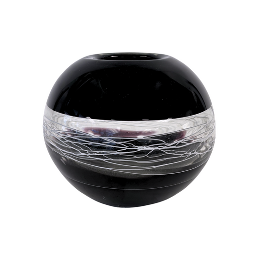 Small Round Purple Interlace Glass Vase