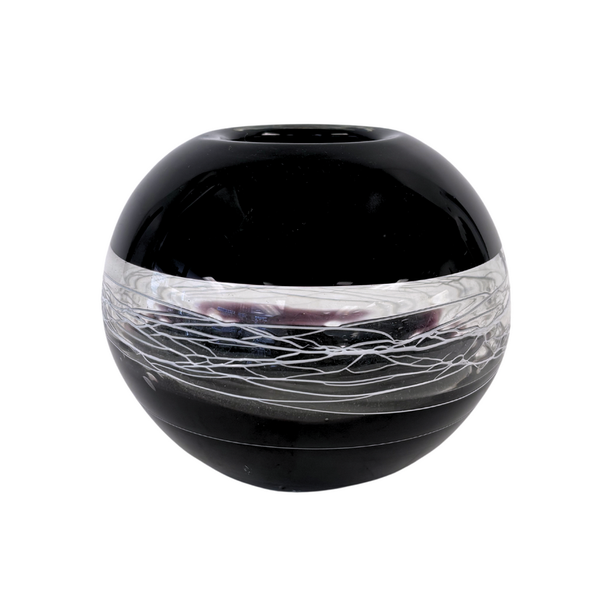Small Round Purple Interlace Glass Vase