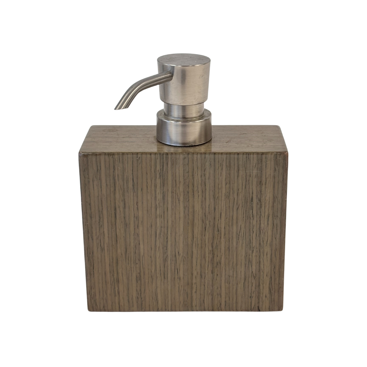 Wood Rectangle Brown Soap Pump