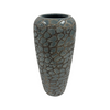 Textured Partly Glazed Grey Blue Vase