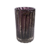 Small Glass Cylinder Ribbed Purple Vase