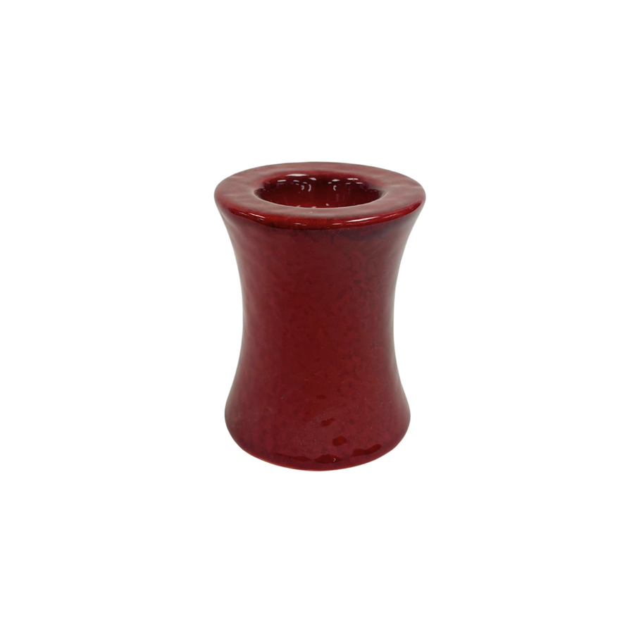 Small Red Concave Candle Holder