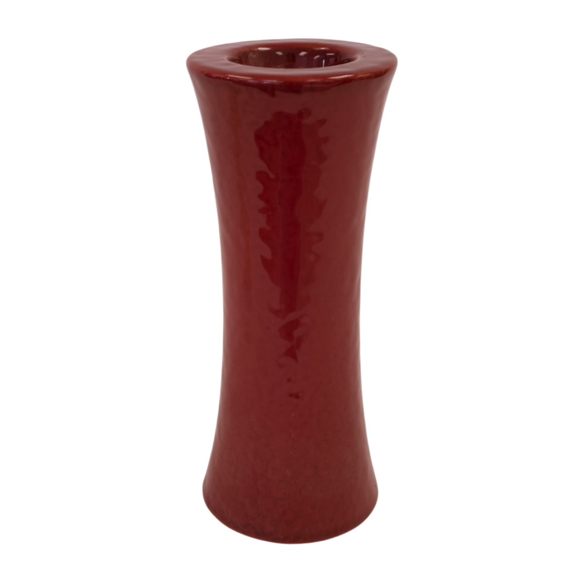 Large Red Concave Candle Holder