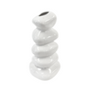 Large 5 Stacked Stones White Vase