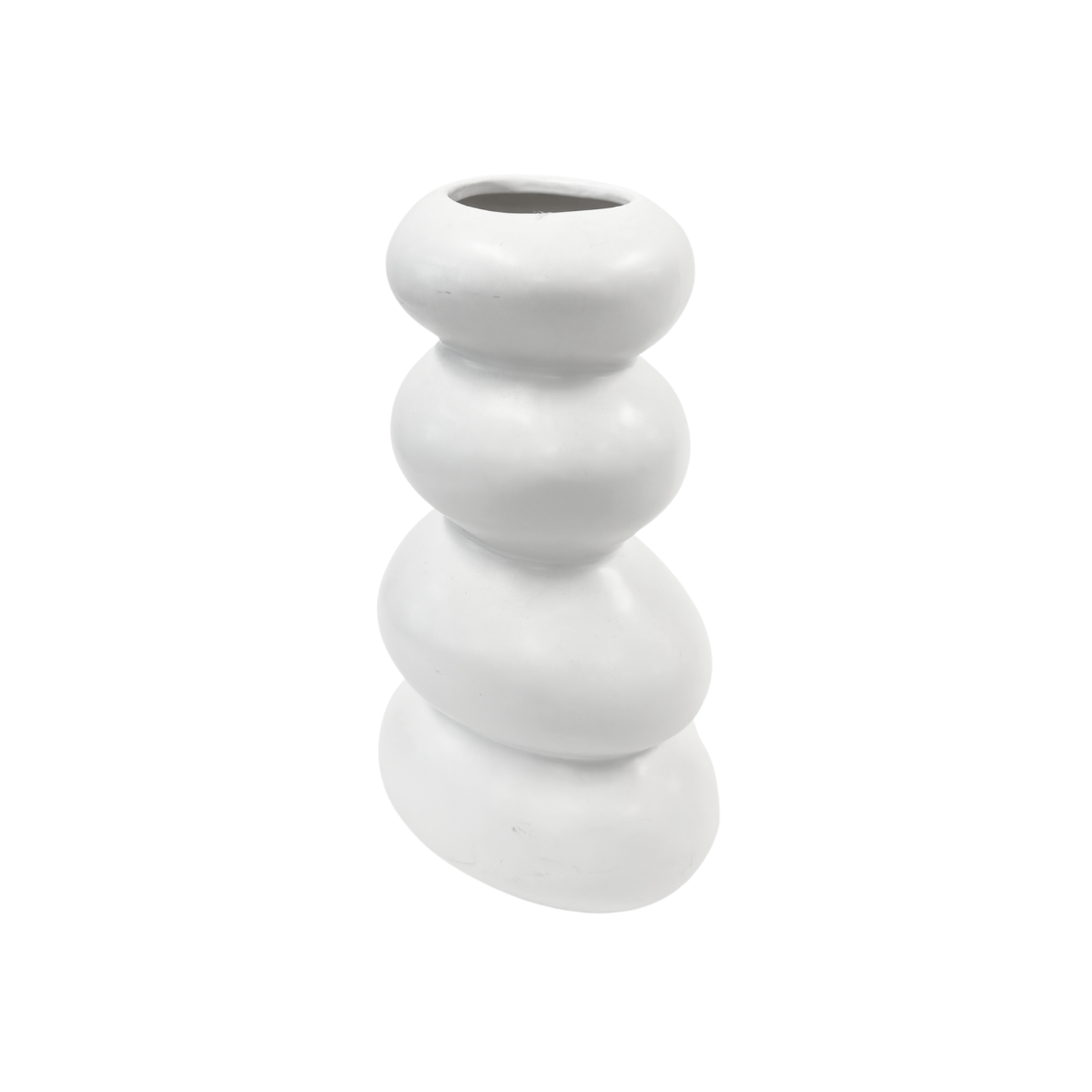 4 Stacked Stones Matte White