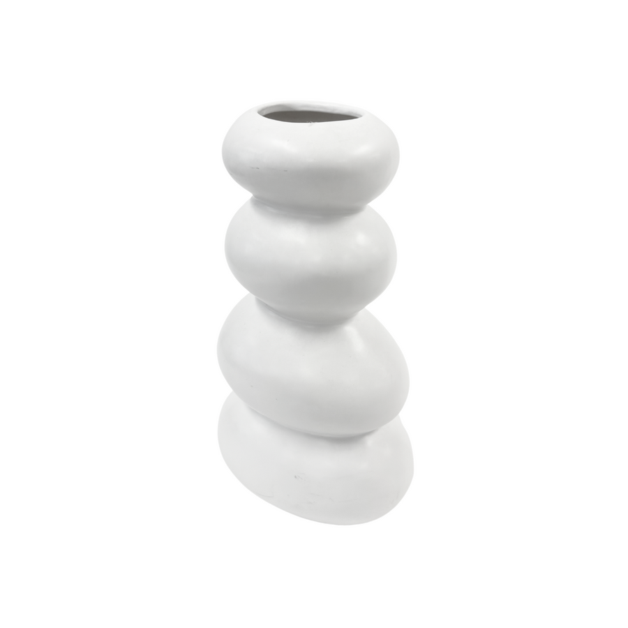 4 Stacked Stones Matte White
