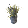 Small Black Pot w/ Grass & Purple