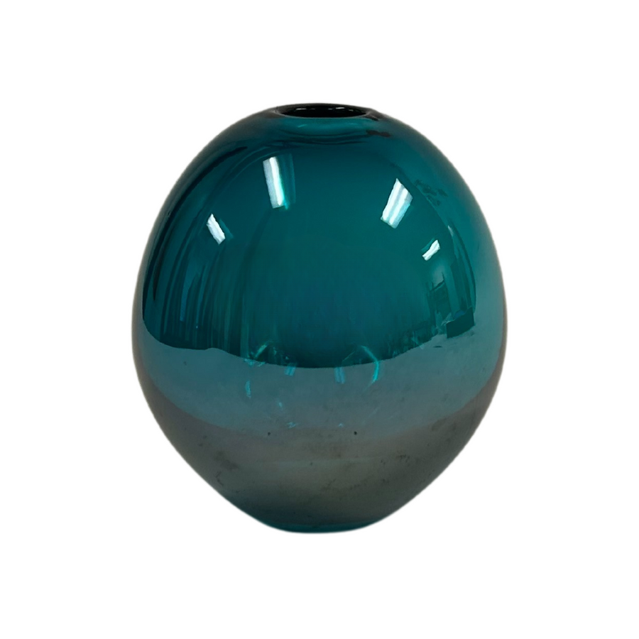 Blue Shiny Bud Circular Vase