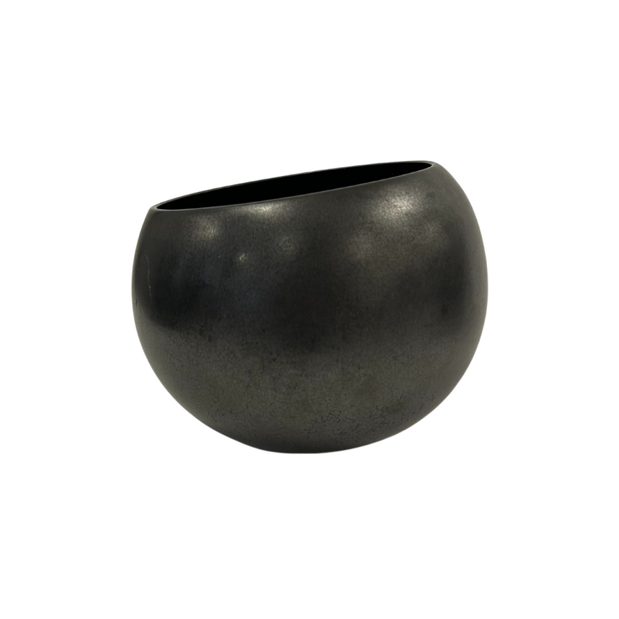 Small Grey/Black Metallic Pot
