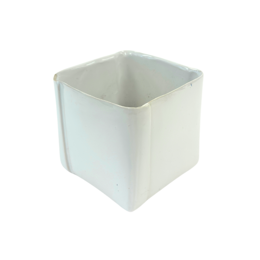 Draper Square White Vase