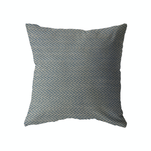 18x18 - Small Herringbone Blue Cream