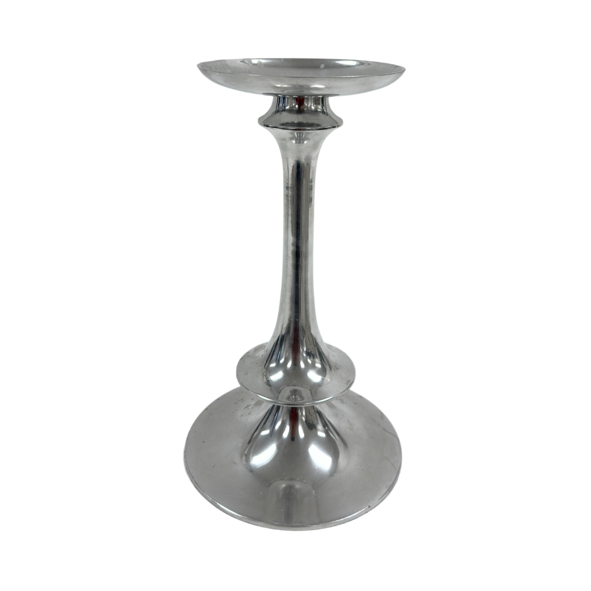 Large Chrome Double Flare Candle Holder