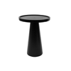 Round Black Wooden Side Table Large