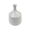 Small White Crackle Fluted Neck Vase