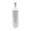 Medium White Crackle Fluted Neck Vase