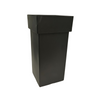 Tall Square Black Linea Plastic Pot