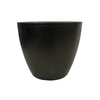 Black Curved Round Linea Plastic Pot