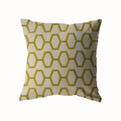 18x18 - Yellow Embroidered Geometric