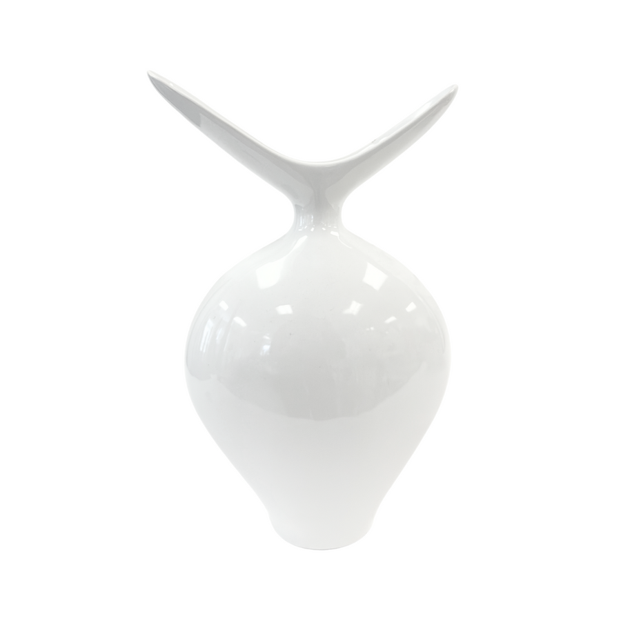 Small White Winged Vase
