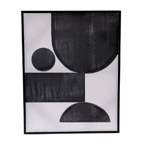 CLEARED Black & Beige Geometric No.1